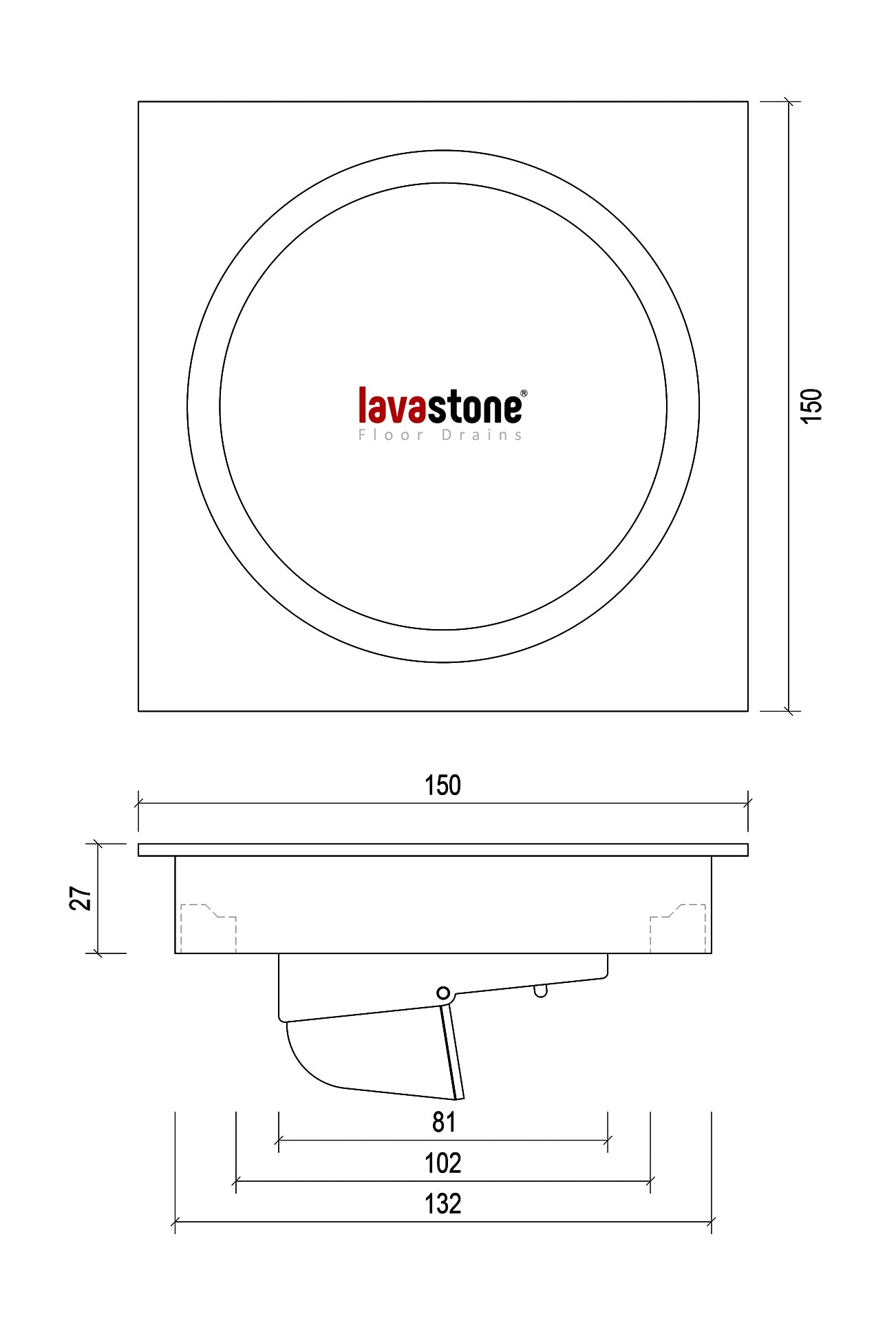 LAVASTONE ROUND FLOOR TRAP
