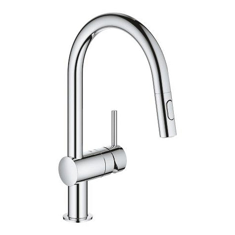 GROHE Minta C-Spout Chrome Pull-Out Dual Spray Kitchen Mixer - 32 321 002