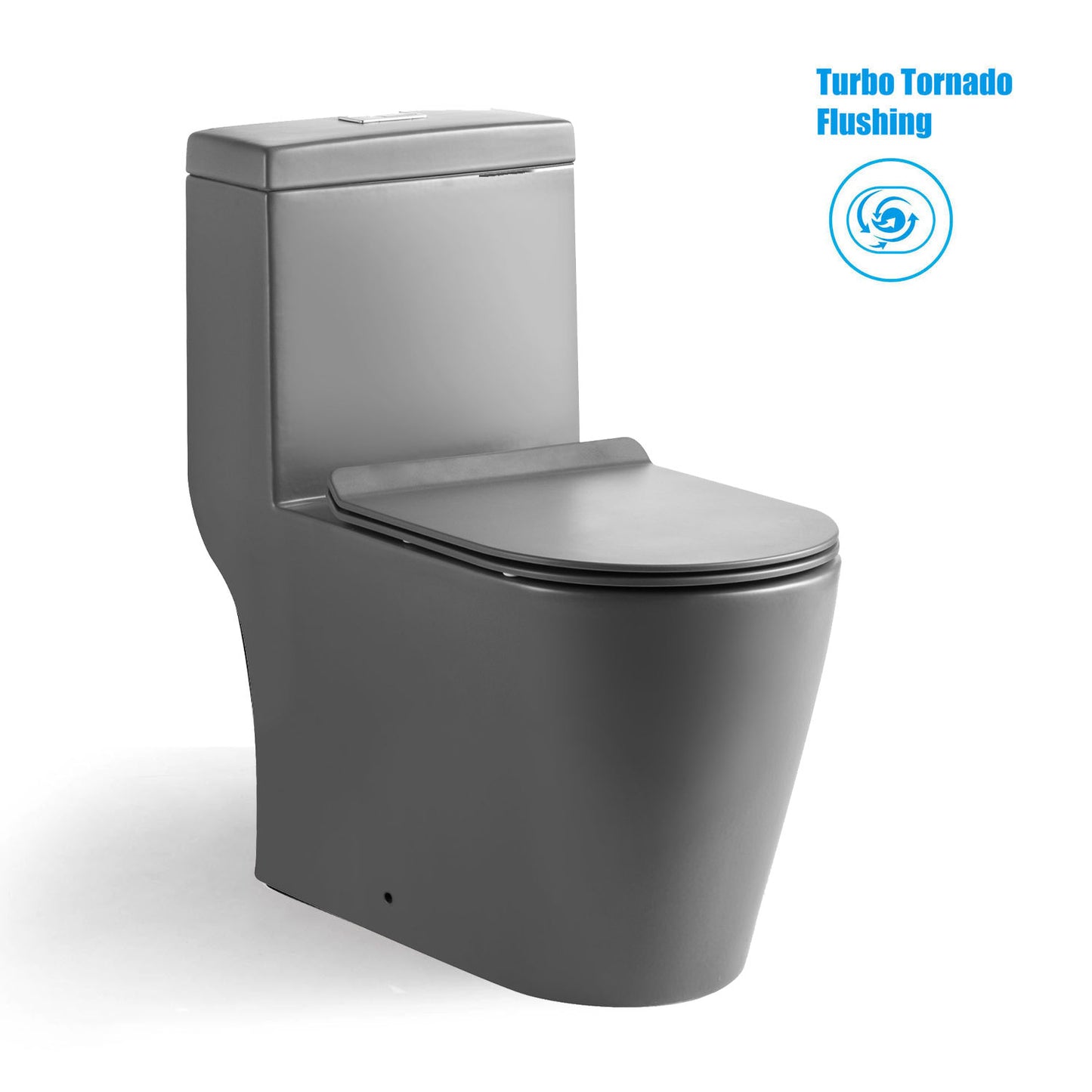 Magnum 935S-Grey One-Piece Toilet with Turbo Tornado Flushing