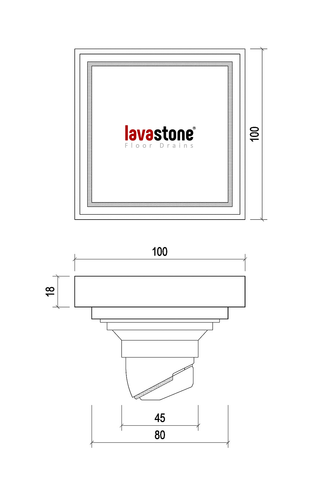 LAVASTONE TILE INSERT FLOOR TRAP