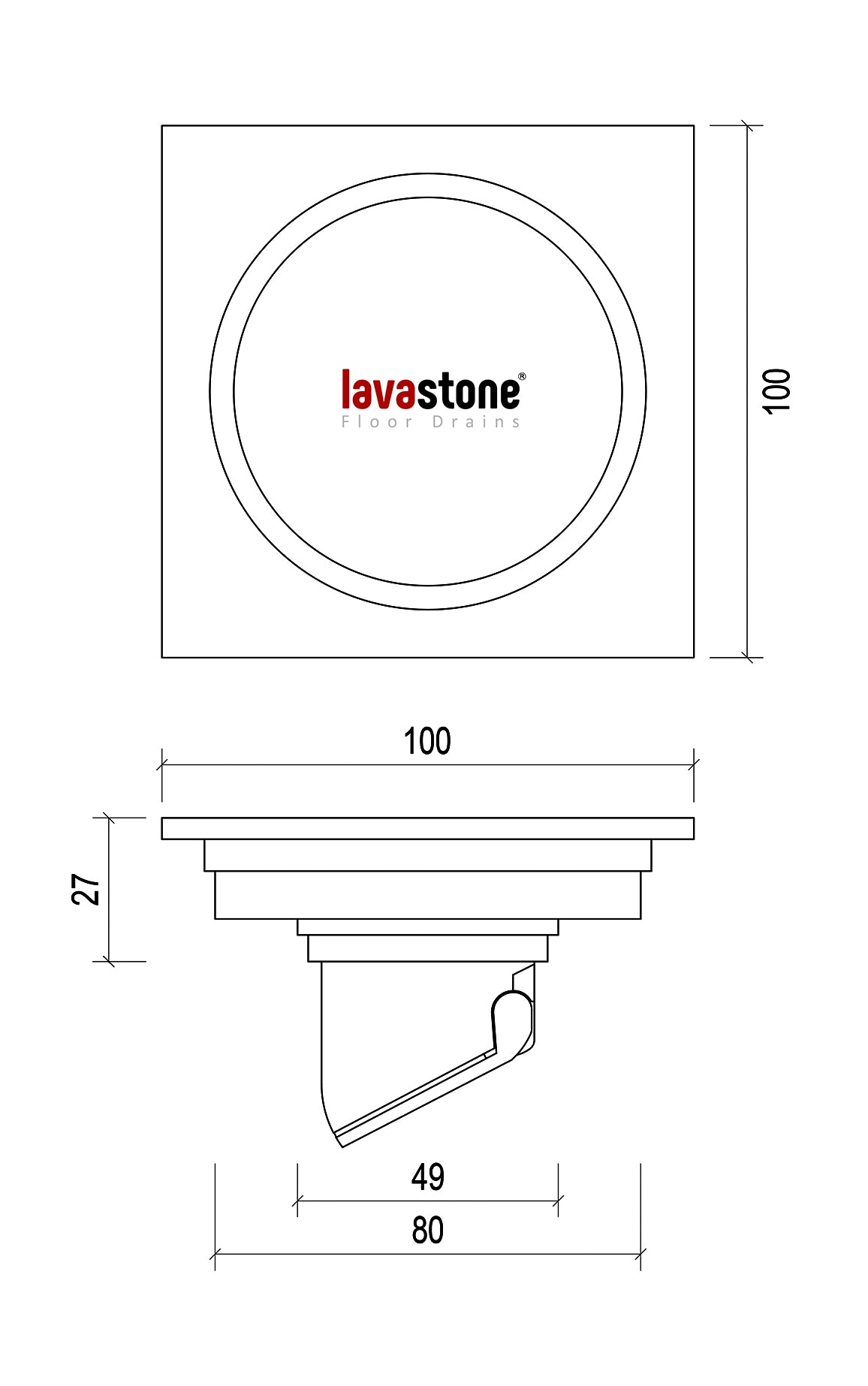 LAVASTONE ROUND FLOOR TRAP