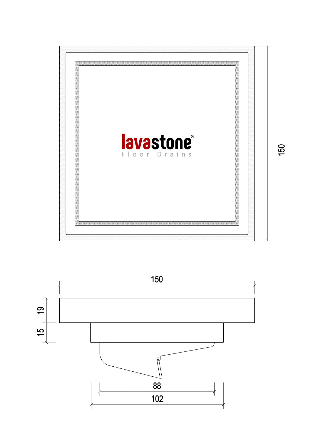 LAVASTONE TILE INSERT FLOOR TRAP